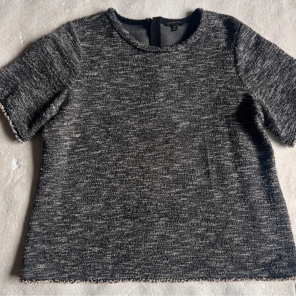 Banana Republic Metallic Tweed Fringe Top-Women’s XL